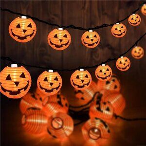 Halloween Pumpkin String Lights, 8.5Ft Jack O Lanterns with 10 Pumpkin Lights